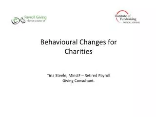 Behavioural Changes for Charities
