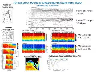 T(z) and S(z) in the Bay of Bengal under the fresh water plume P. Hacker (SISS, 26 Feb 2014)