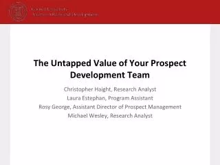 The Untapped Value of Your Prospect Development Team