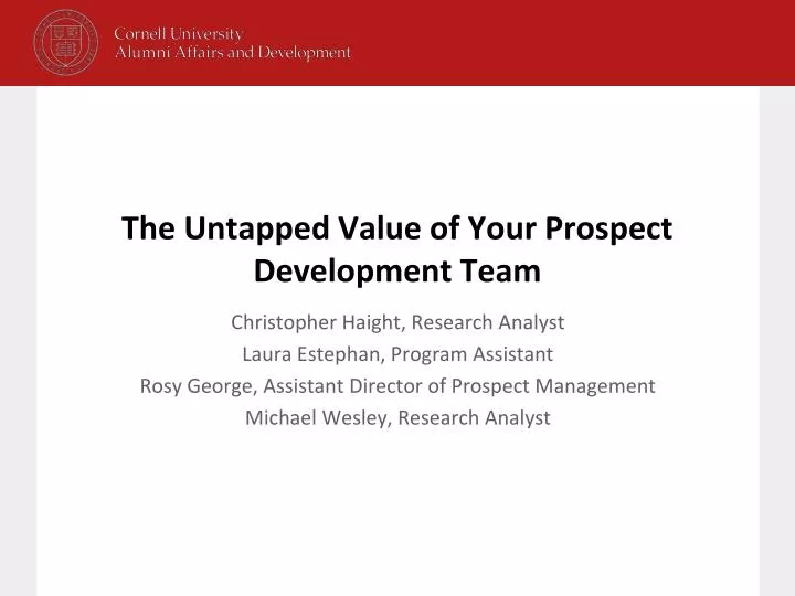 the untapped value of your prospect development team