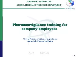 Pharmacovigilance training for company employees