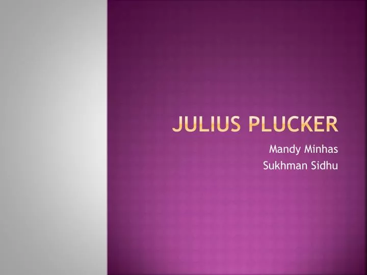 julius plucker