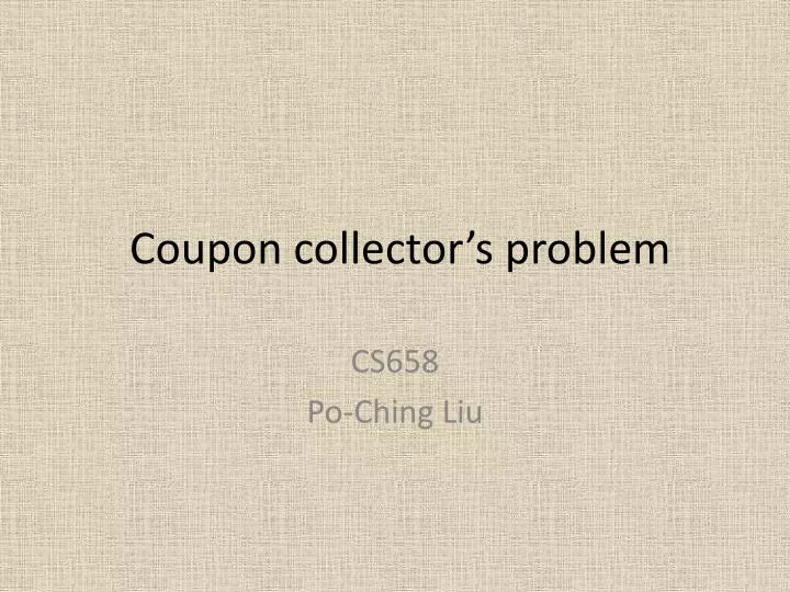 c oupon collector s problem