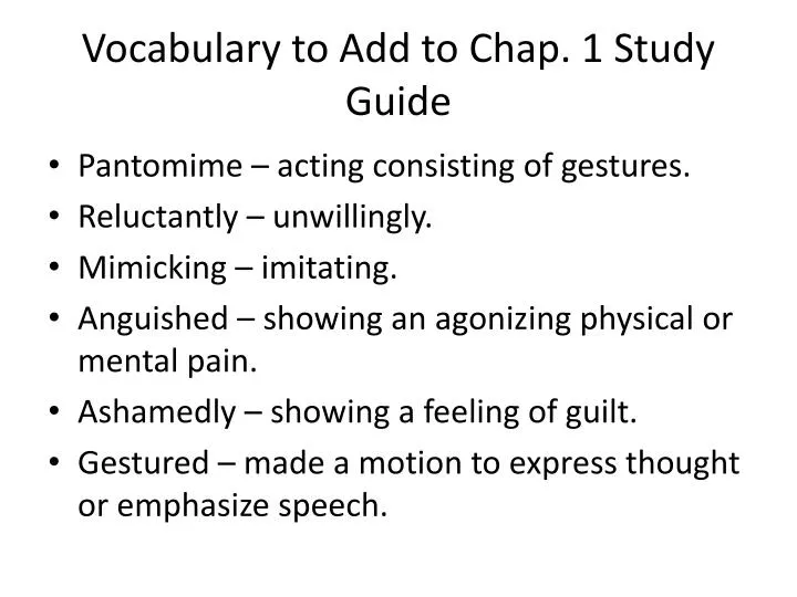 vocabulary to add to chap 1 study guide