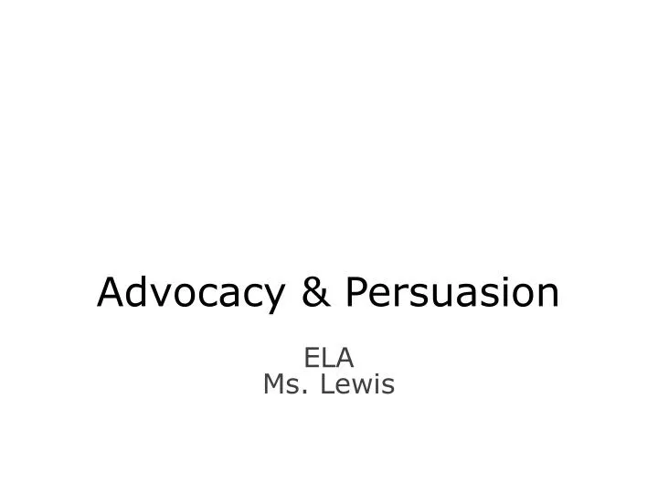 advocacy persuasion