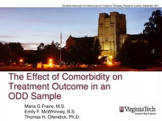 The Effect of Comorbidity on Treatment Outcome in an ODD Sample