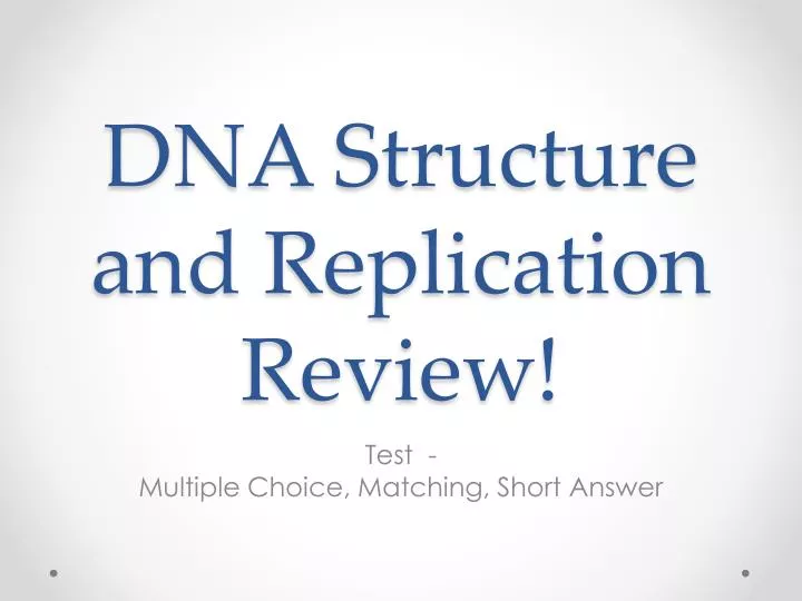 dna structure and replication review