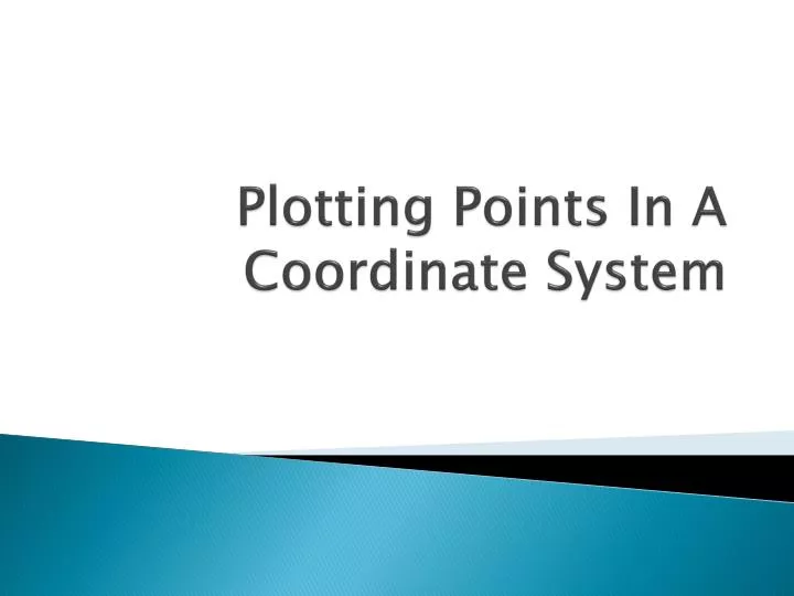 plotting points in a coordinate system