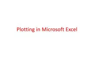 plotting in microsoft excel