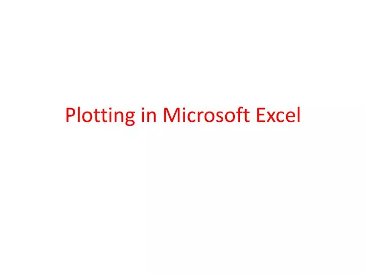 plotting in microsoft excel