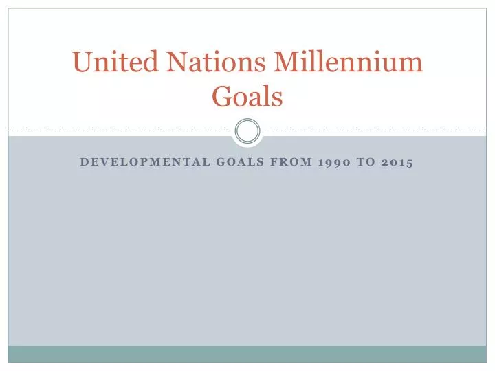 united nations millennium goals