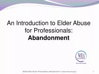 an introduction to elder abuse for professionals abandonment