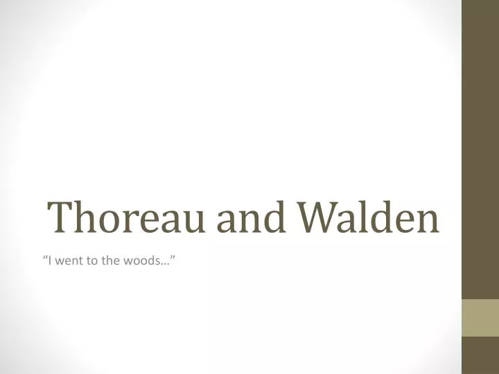 thoreau and walden