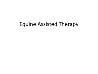 Equine Assisted Therapy