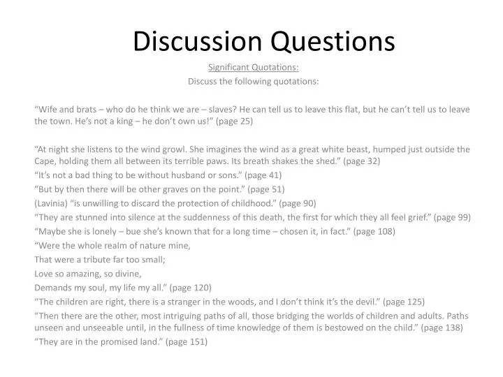 discussion questions