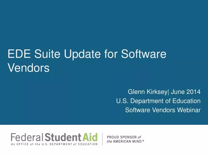 ede suite update for software vendors