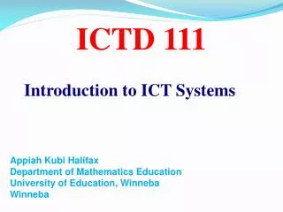 ICTD 111