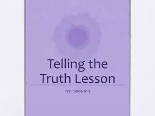 Telling the Truth Lesson
