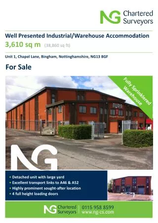 Well Presented Industrial/Warehouse Accommodation 3,610 sq m (38,860 sq ft)