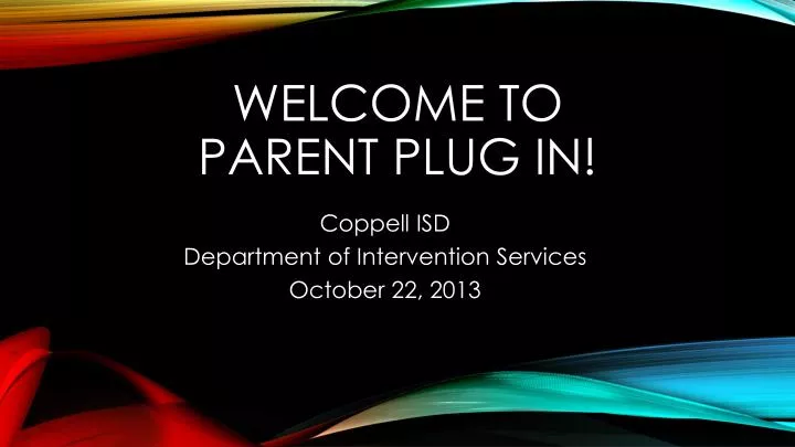 welcome to parent plug in