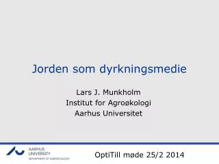 jorden som dyrkningsmedie