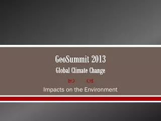 GeoSummit 2013 Global Climate Change