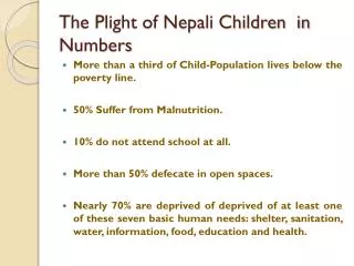 The Plight of Nepali Children in Numbers