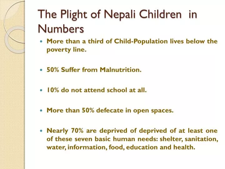 the plight of nepali children in numbers