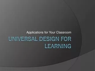 Universal Design For learning