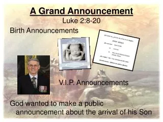 A Grand Announcement Luke 2:8-20