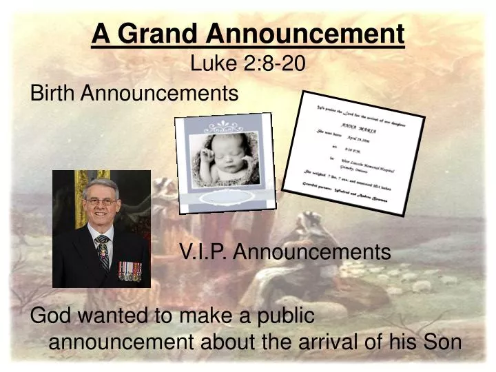 a grand announcement luke 2 8 20