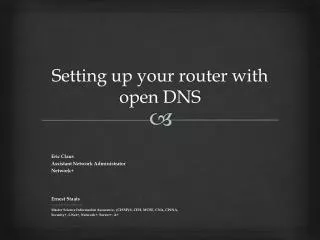 Setting up your router with open DNS