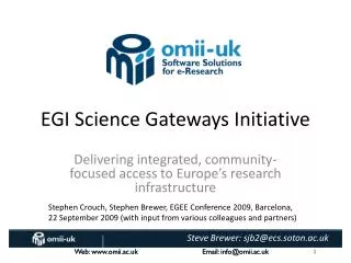 EGI Science Gateways Initiative