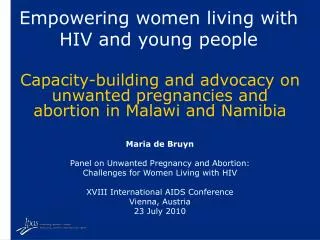 Empowering women living with HIV and young people
