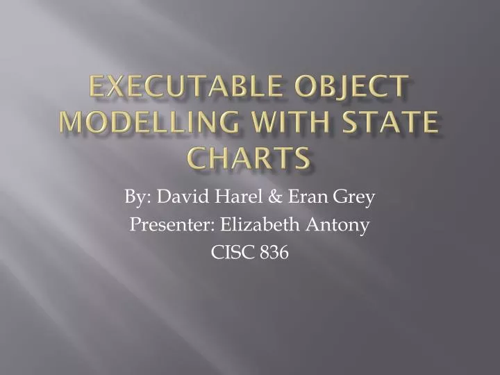executable object modelling with state charts