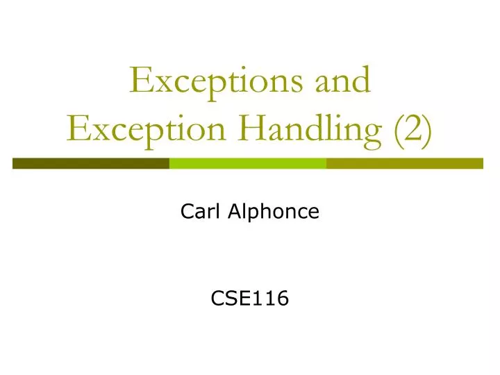 exceptions and exception handling 2