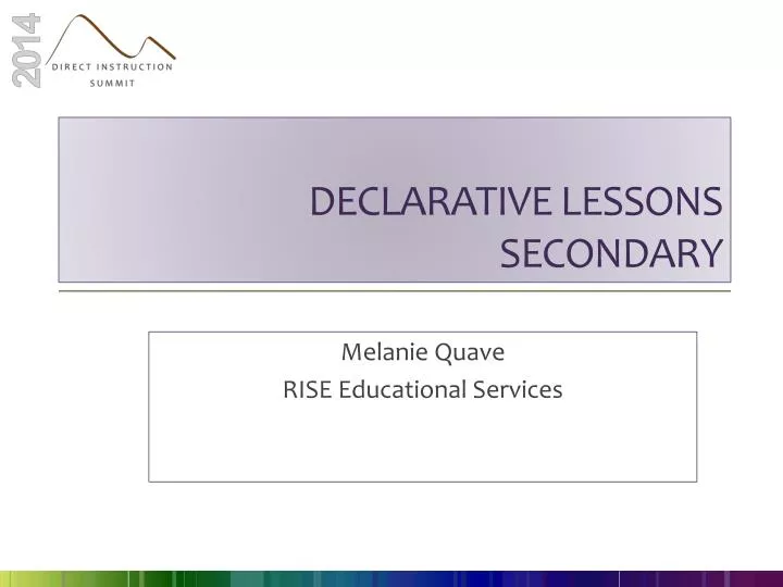 declarative lessons secondary
