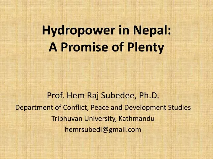 hydropower in nepal a promise of plenty