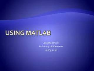 Using Matlab