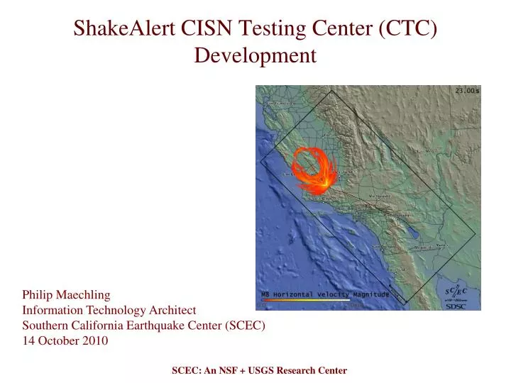 shakealert cisn testing center ctc development