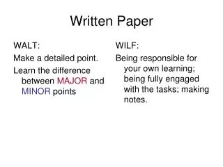 Written Paper