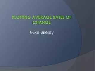 Plotting Average Rates of Change