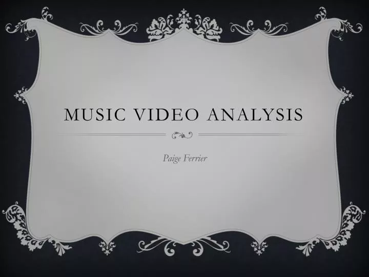 music video analysis