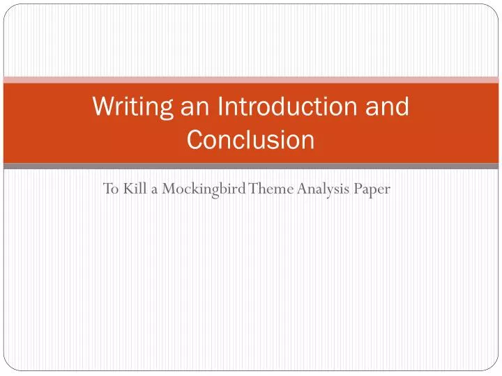 writing an introduction and conclusion