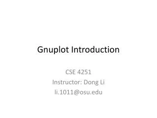 Gnuplot Introduction
