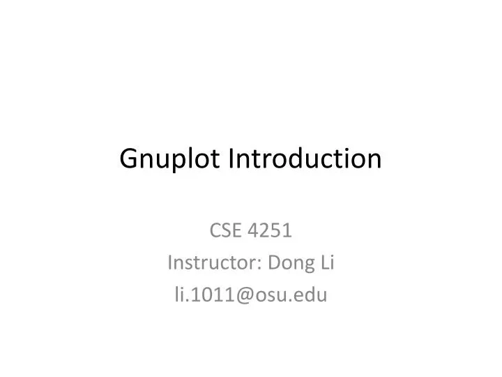 gnuplot introduction