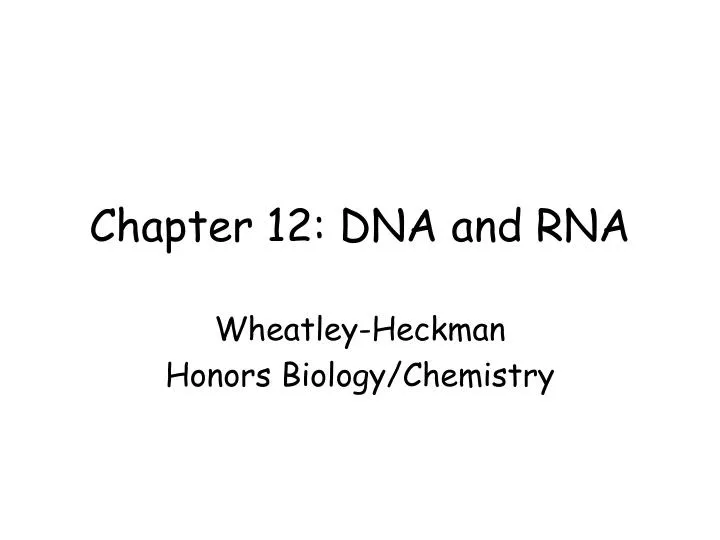 chapter 12 dna and rna