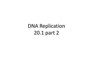 DNA Replication 20.1 part 2