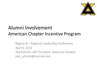 Alumn i Involvement American Chapter Incentive Program