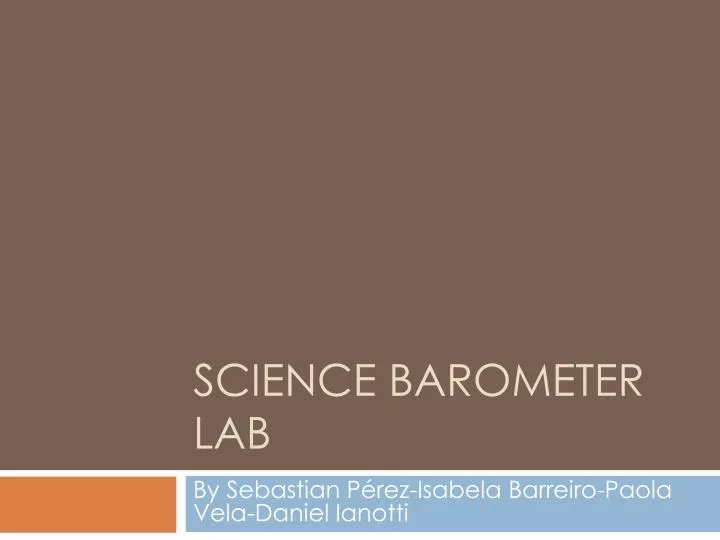 science barometer lab